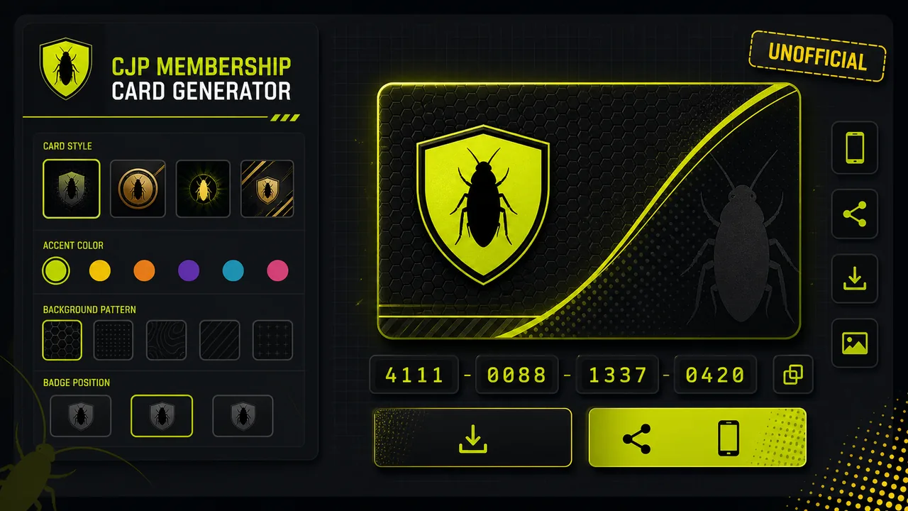 CJP Membership Card Generator card preview interface